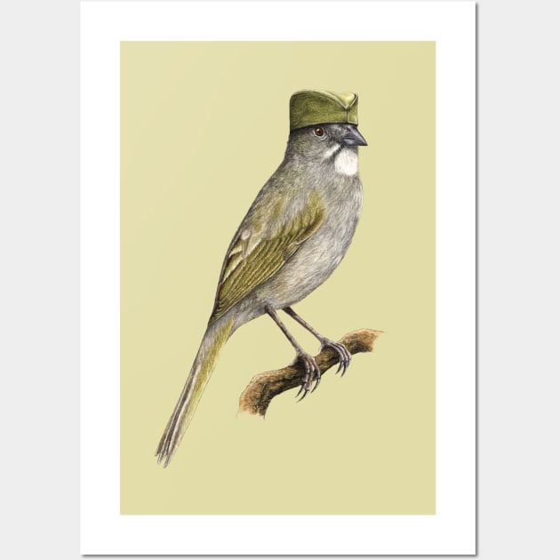Green-tailed towhee Wall Art by Mikhail Vedernikov